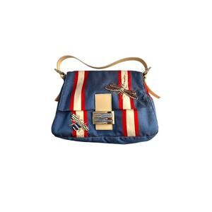 Vintage Fendi baguette Mamma insect stripes multicolor shoulder bag